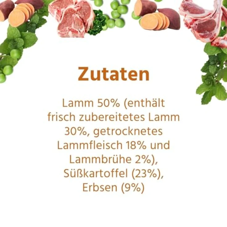 Wildfang® Hundefutter - Trocken - Getreidefreies Premiumfutter mit 50 % Lamm, Süßkartoffel & Minze (2 kg) – Bild 4
