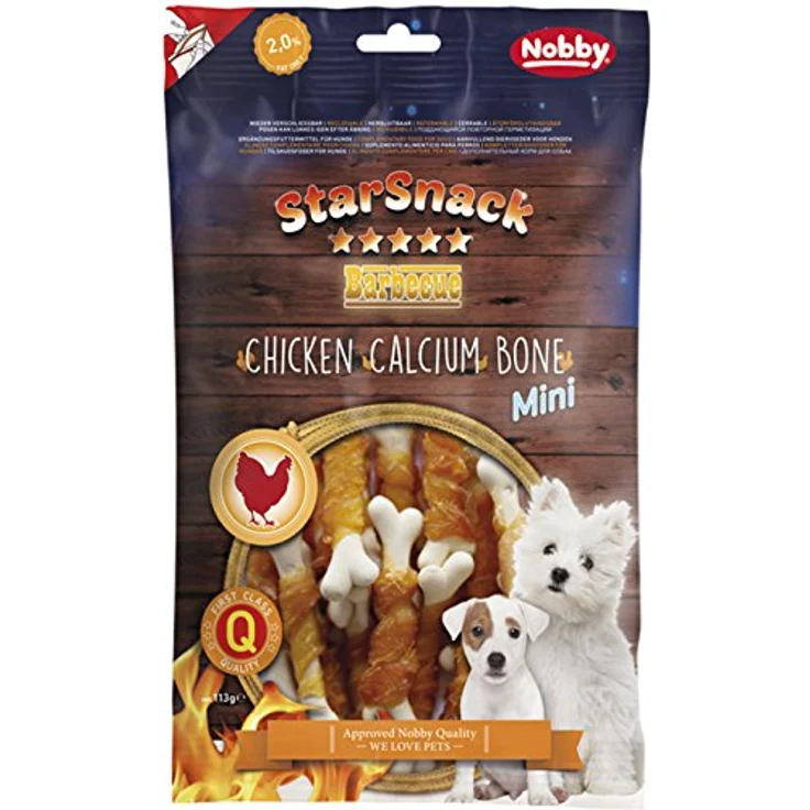 Nobby STARSNACK BBQ MINI Chicken Calcium Bone, 55,9% Hähnchen, 2% Fettgehalt, 113 g – Bild 2