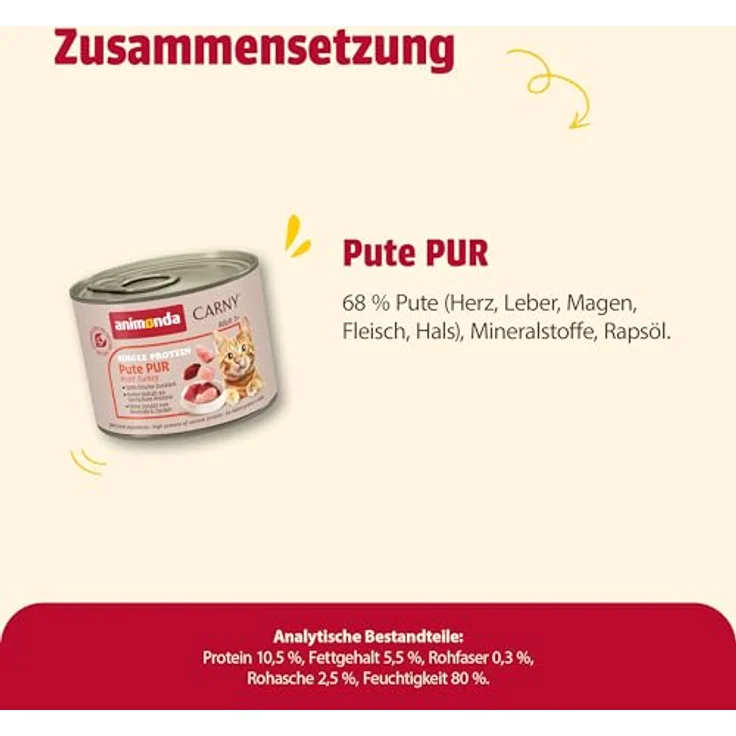 animonda Carny Adult Pute pur, Katzen-Nassfutter mit reiner Putenquelle, 6x200g – Bild 4