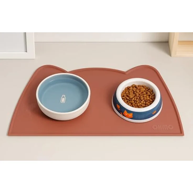 OHMO Napfunterlage für Kleine Hunde und Katzen, 46x25cm, rutschfeste Silikonunterlage, wasserdicht, leicht zu reinigen – Bild 4