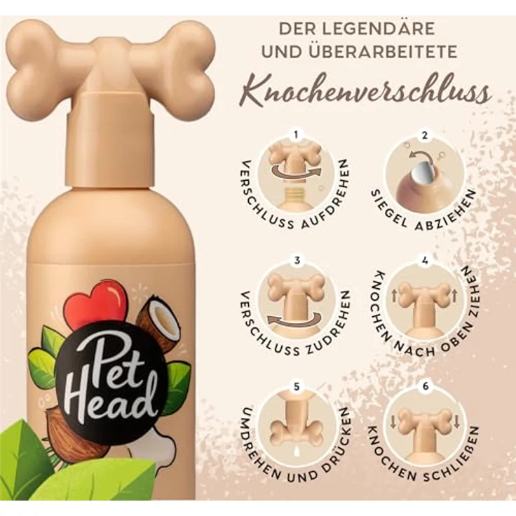 Pet Head Sensitive Soul Hundeshampoo, pH-neutrale Pflege für empfindliche Haut, Kokosnussduft, vegan, 300ml – Bild 4