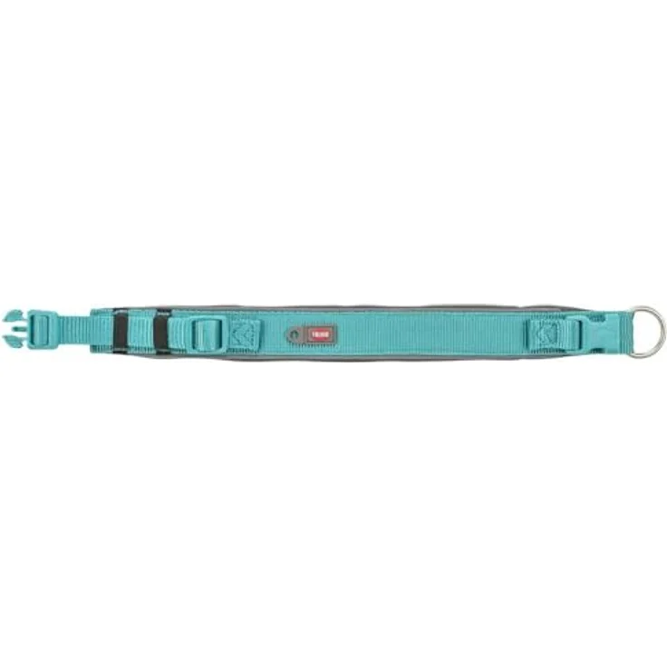 Trixie Premium Halsband, extra breit, M-L, gepolstert mit Neopren, Aqua/Graphit – Bild 2