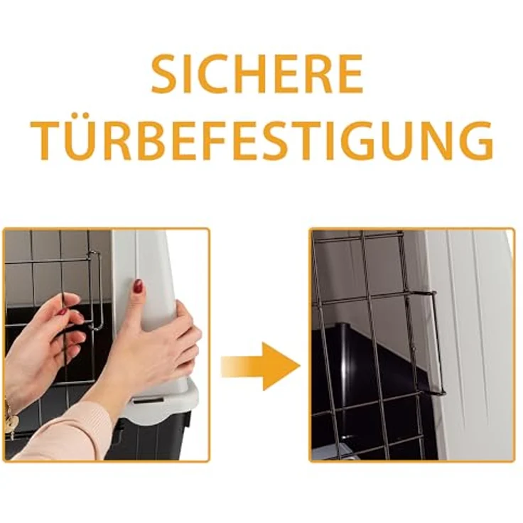 Ferplast Autotransportbox Atlas Car, Hunde-Transportbox mit abnehmbaren Gittertüren, grau, B 72 x T 41 x H 51 cm – Bild 7