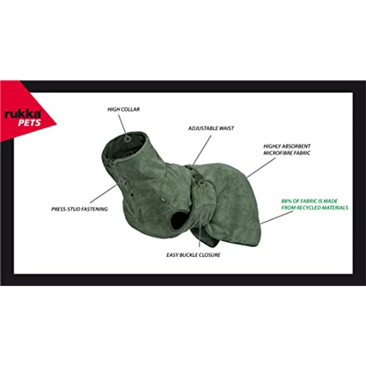Rukka Medea Bademantel, XL Hundemantel aus 88% recyceltem Polyester, verstellbar mit Steckverschluss – Bild 5