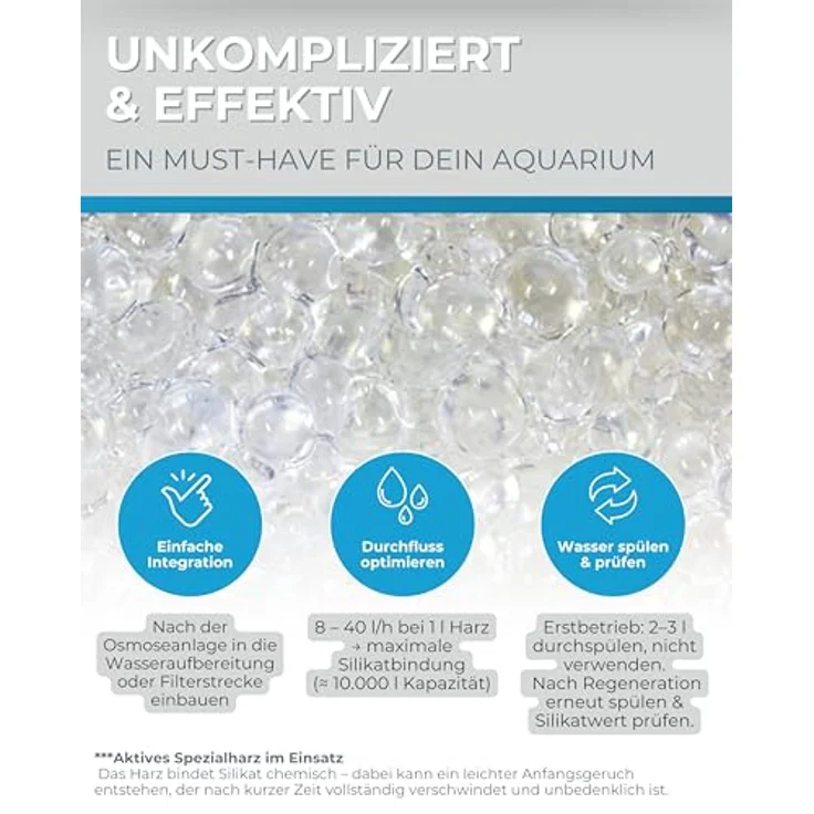 Dupla 80562 Duresin SI, Silikatharz 1 l, regenerierbarer Anionenaustauscher für Wasseraufbereitung – Bild 5