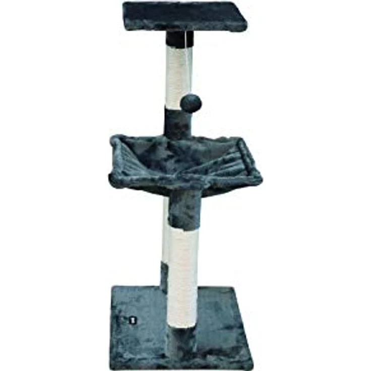Gloria Katzenkratzbaum 36 x 50 x 83 cm, Grau, robuste Holz-Stahl Konstruktion mit Sisal-Oberfläche – Bild 2