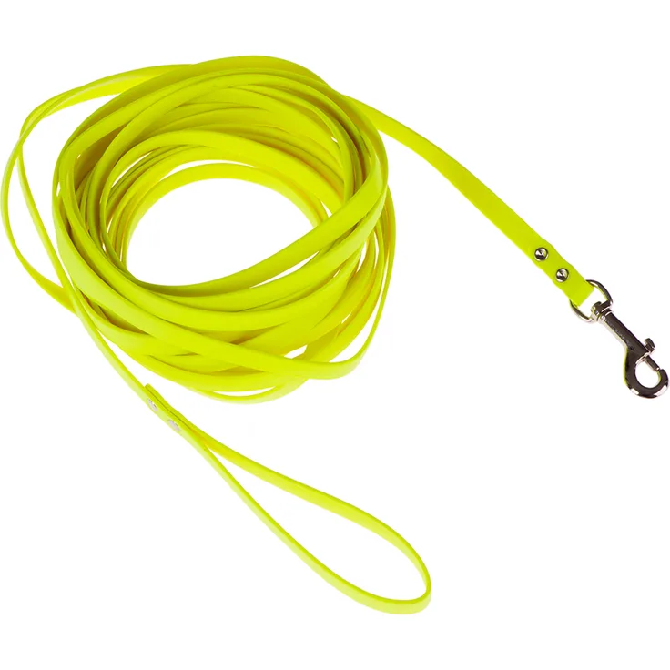 Heim BioThane® Suchleine, neon-gelb - 10 m lang, 13 mm breit, reißfest und wasserfest für sicheres Training im Freien