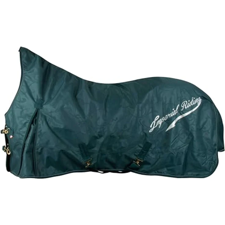 Imperial Riding Outdoordecke IRH Super-Dry 50 g, wasserdicht & atmungsaktiv, 600D Polyester, leicht und komfortabel, edles Design, Waldgrün, 165 cm – Bild 1