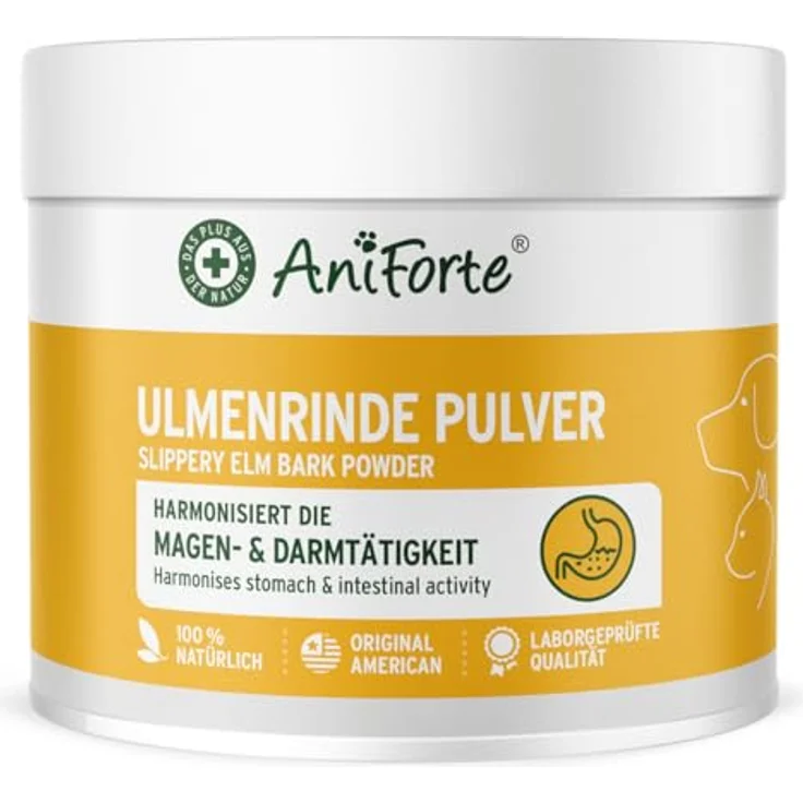 AniForte Ulmenrinde Pulver 100 g, 100% amerikanische Rotulmenrinde zur Unterstützung von Magen und Darm bei Hund und Katze – Bild 1