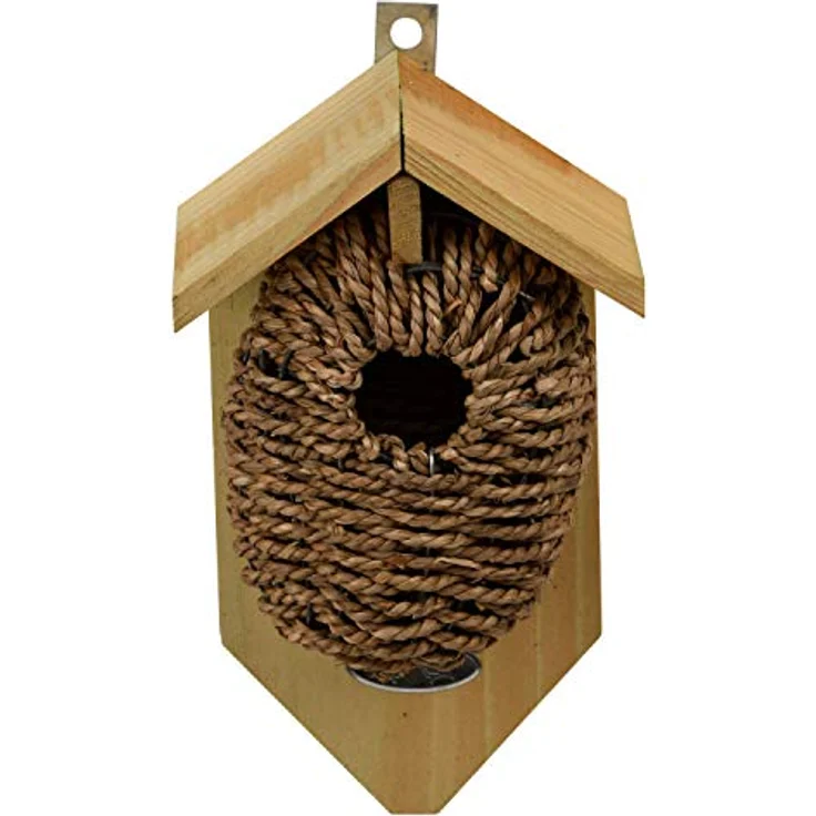 Esschert Design Nistkasten, Vogelhaus mit Höhle aus Seegrass, ca. 15 cm x 10 cm x 26 cm – Bild 6