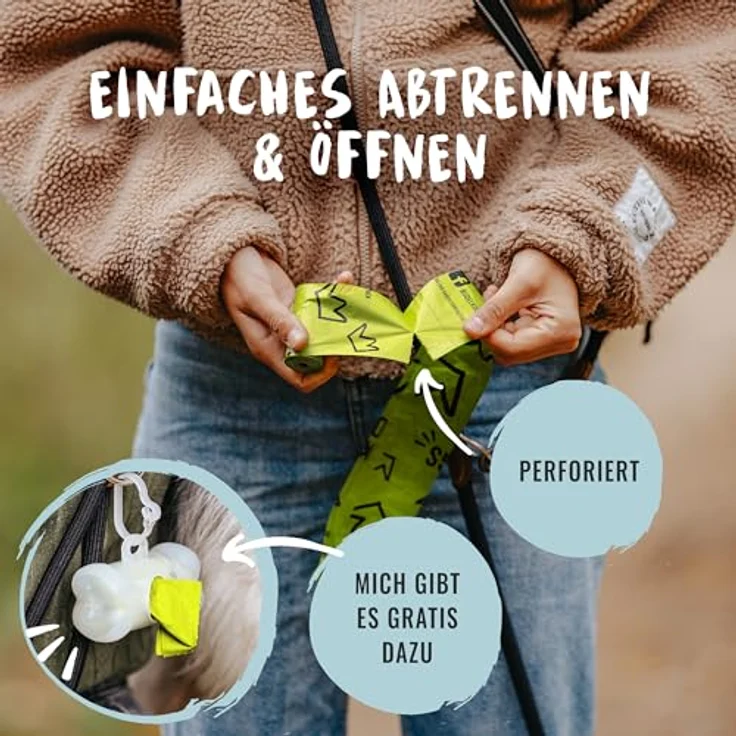Rudelkönig Kotbeutel für Hunde, 270 Stück aus recyceltem Kunststoff, extra stark & auslaufsicher, inklusive gratis Beutelspender – Bild 3