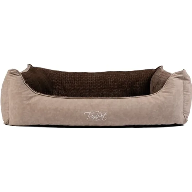 TrendPet VitaBed Style - Orthopädisches XXL Hundebett 140x115 cm aus Kunstleder mit Memory Foam und waschbarem Bezug, Braun
