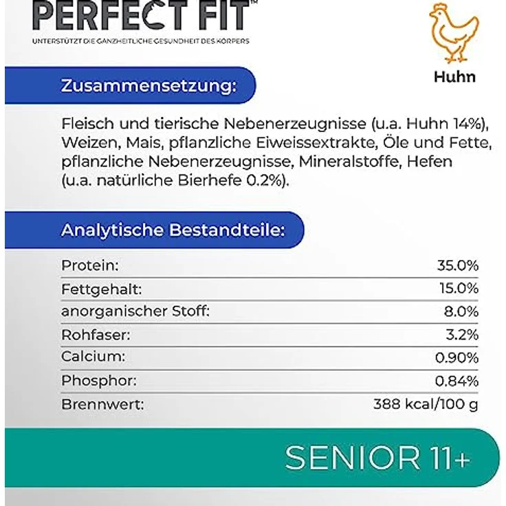 Perfect Fit Senior Trockenfutter für Katzen ab 11 Jahren, Huhn, 750g (6 Beutel) - Unterstützt gesunde Haut, Fellpflege und Harnwege – Bild 5