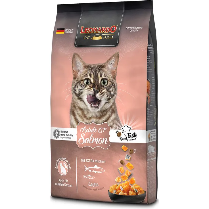 Leonardo Adult GF Salmon, Katzen-Trockenfutter mit proteinreichem Lachs, 7,5 kg