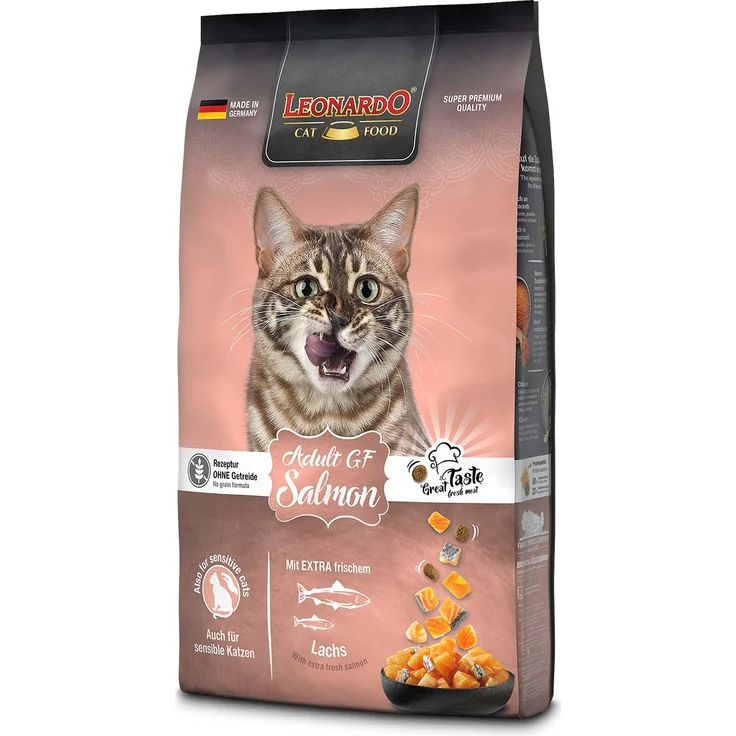 Leonardo Adult GF Salmon, Katzen-Trockenfutter mit proteinreichem Lachs, 7,5 kg