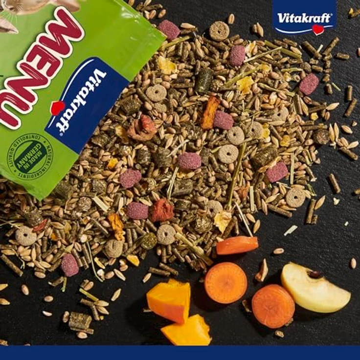 Vitakraft Premium Menü Vital für Zwergkaninchen, artgerechte Mischung mit Rohfaser, Gemüse und Vitalkomplex, 1 kg – Bild 2