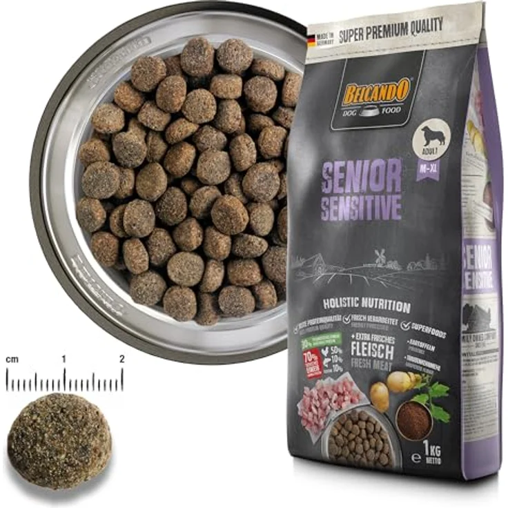 Belcando Senior Sensitive, Trockenfutter für ältere & empfindliche Hunde, 12,5 kg, Alleinfuttermittel für alle Rassen, mit 30% frischem Geflügel, hergestellt in Deutschland – Bild 3