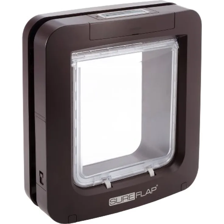 Sure Petcare SureFlap Mikrochip-Haustierklappe, Sperrmodus für Katzen und kleine Hunde, kompatibel mit RFID-Halsbändern, braun