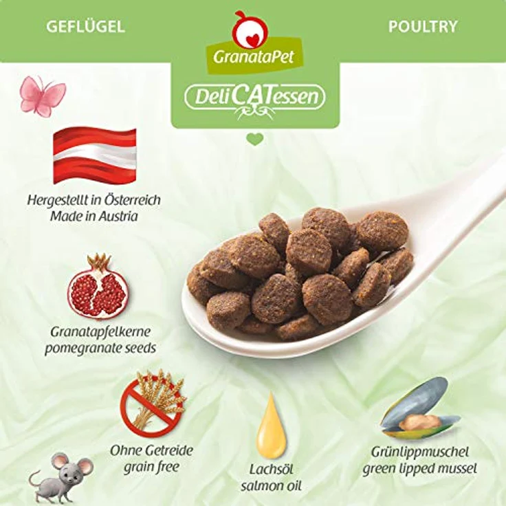 GranataPet DeliCatessen Geflügel Adult, Trockenfutter für Katzen, getreidefrei & ohne Zuckerzusätze, 9 kg – Bild 3