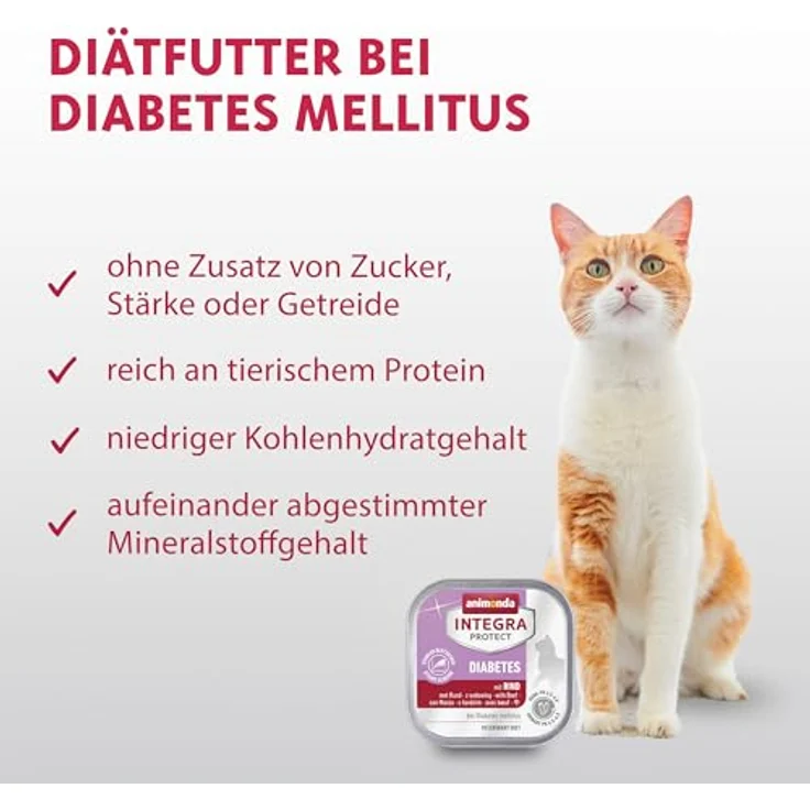 animonda INTEGRA PROTECT Diabetes mit Rind, Katzen-Nassfutter ohne Konservierungsmittel, 6x100g – Bild 2