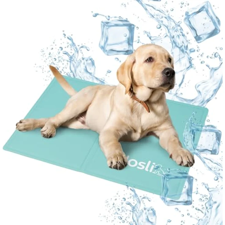 Nosli Kühlmatte für Hunde, Katzen & Menschen, selbstkühlende Gel-Matte (50x90cm) für drinnen & draußen, kratzfest und wasserabweisend – Bild 1