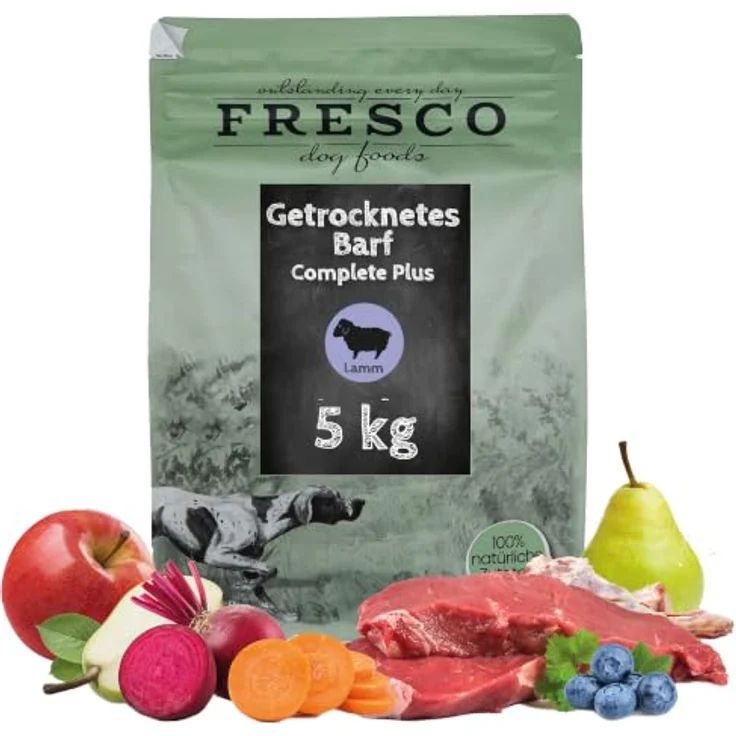 Fresco Dog TrockenBarf für Hunde Lamm 5kg, 80% Frischfleisch, hypoallergen & getreidefrei, ohne Zusätze – Bild 1