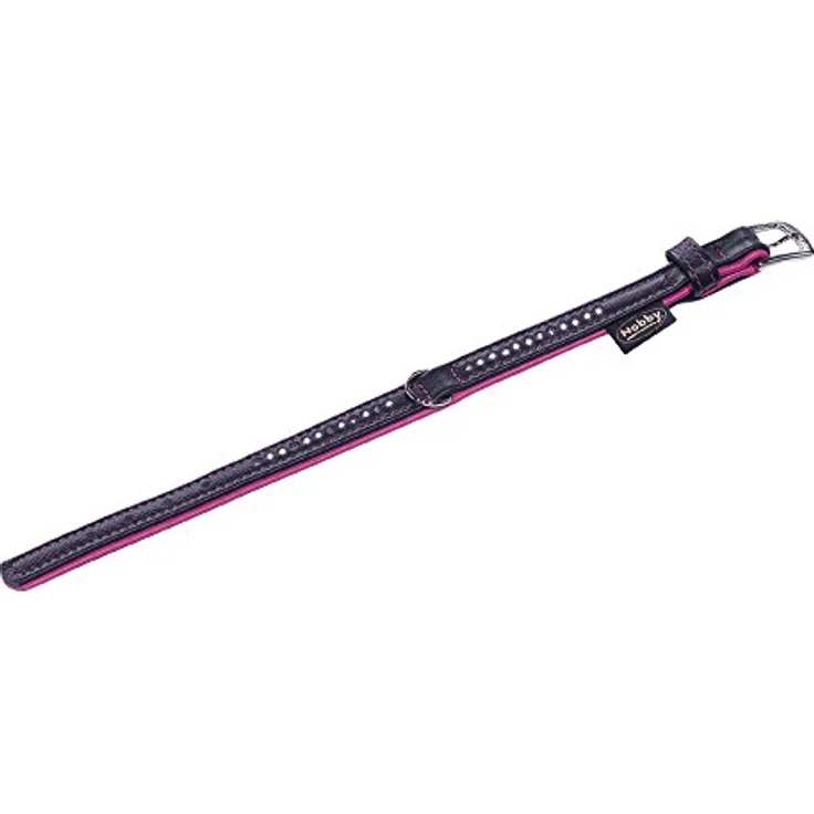 Nobby Hunde-Halsband Pacific Deluxe einreihig fuchsia, Swarovski-Kristalle, italienisches Rindsleder – Bild 2