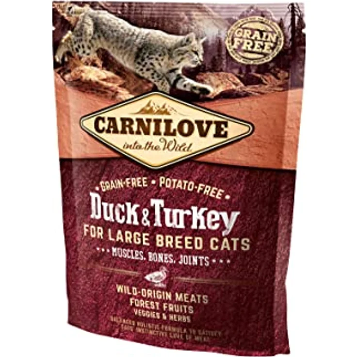 CARNILOVE Feline Adult Large Truthahnente, 400 g Katzen-Trockenfutter für gesunde Ernährung