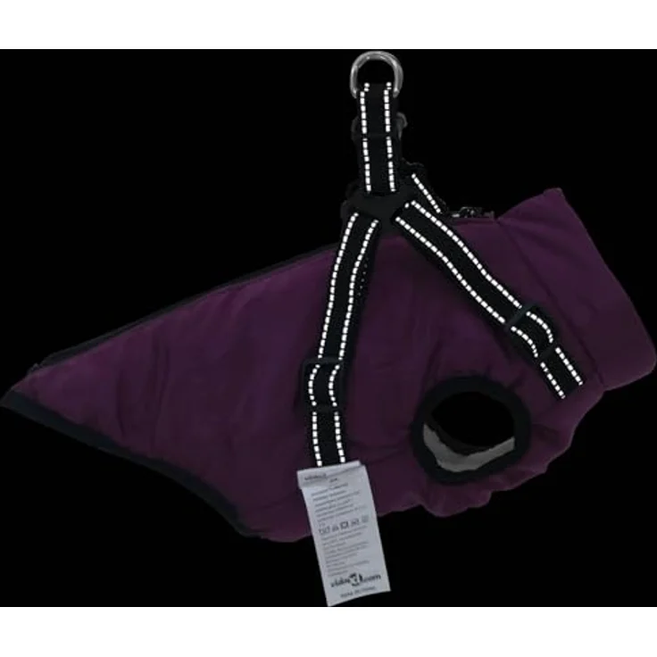 vidaXL Hundemantel Lila L40, Fleece- und Polyesterkombination, wasserabweisend und winddicht mit verstellbarem Schnitt – Bild 5