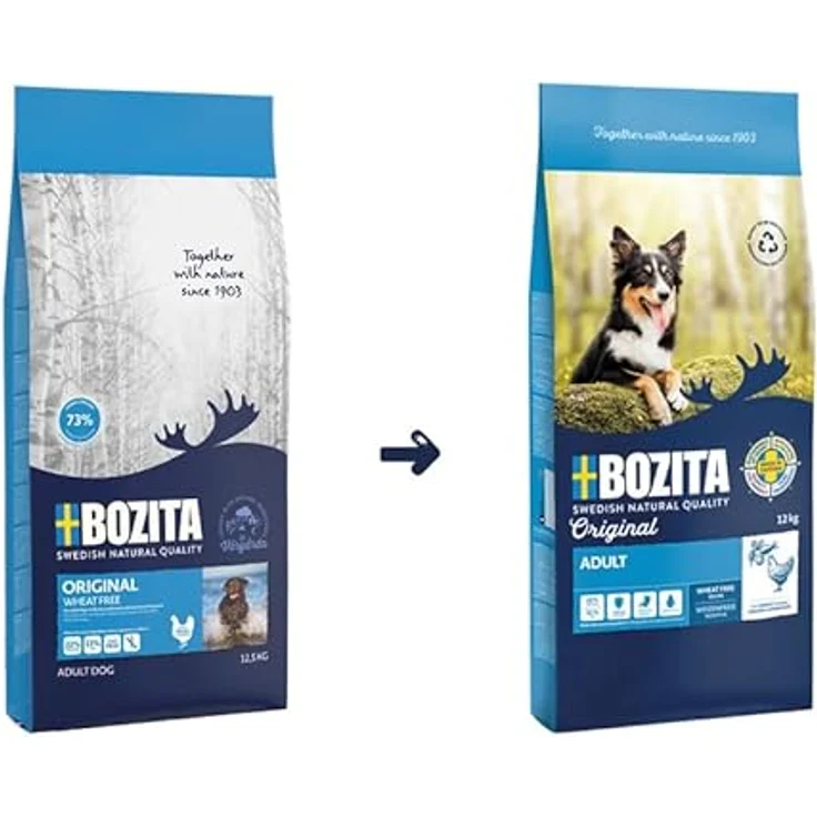 Bozita Original Adult mit Huhn, Trockenfutter für ausgewachsene Hunde, 12 kg, ohne Weizen, mit Superfoods – Bild 7