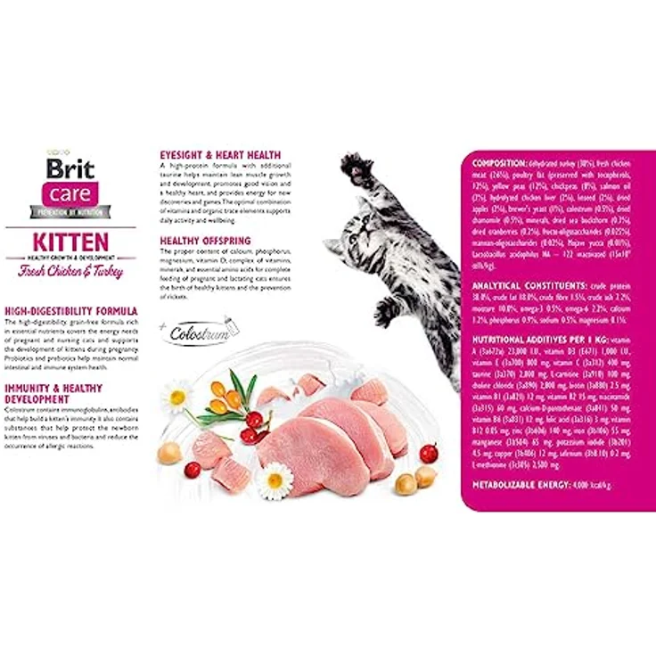 Brit Care GF Kitten Healthy Growth und Development, 2kg Trockenfutter für Kätzchen und säugende Katzen – Bild 3