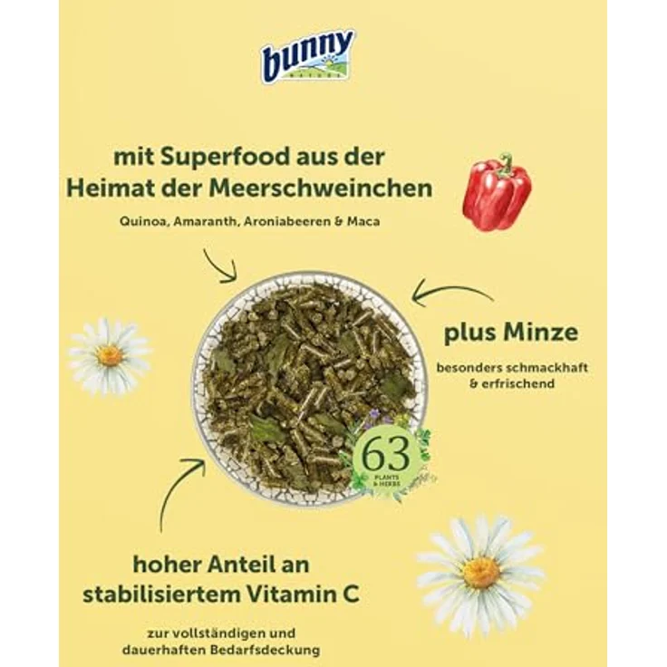 bunny MeerschweinchenTraum basic, 1,5 kg Kleintierfutter mit hohem Rohfaseranteil und TriMello Technologie – Bild 3
