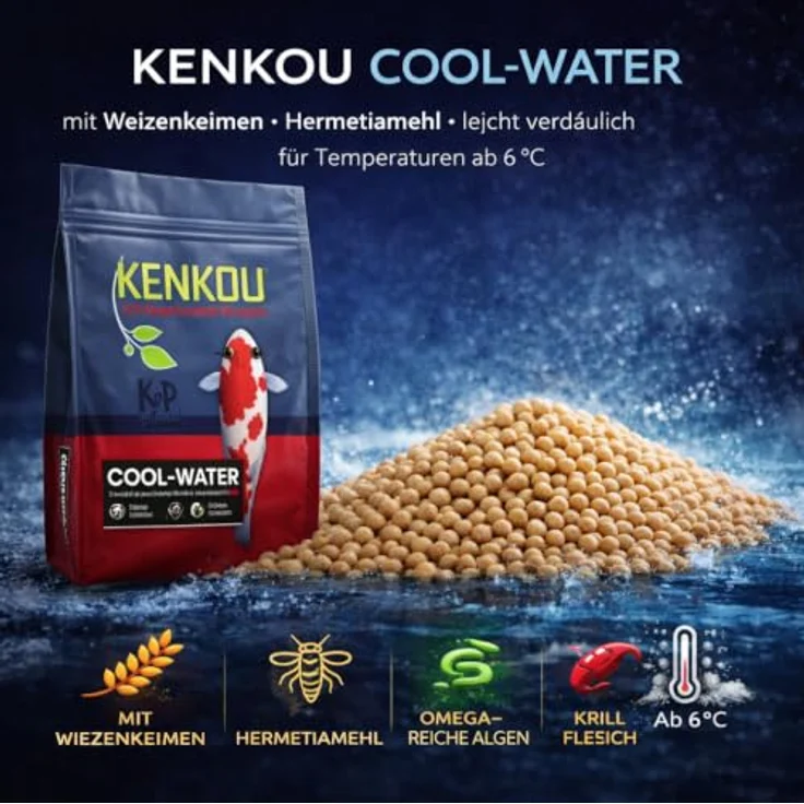 KENKOU COOL-Water 6mm, Fischfutter mit hohem Weizenkeimanteil und probiotischen Bakterien, 10 kg – Bild 4
