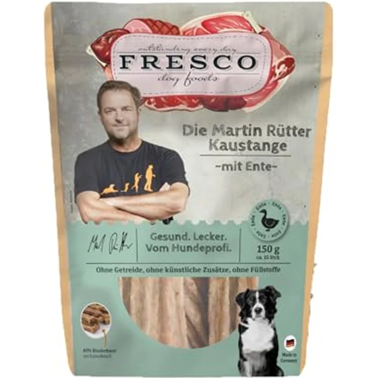 Fresco Dog Martin Rütter Kaustange Rind und Ente, 150g - 100% natürliche Zutaten, für Zahnpflege und als Snack – Bild 1
