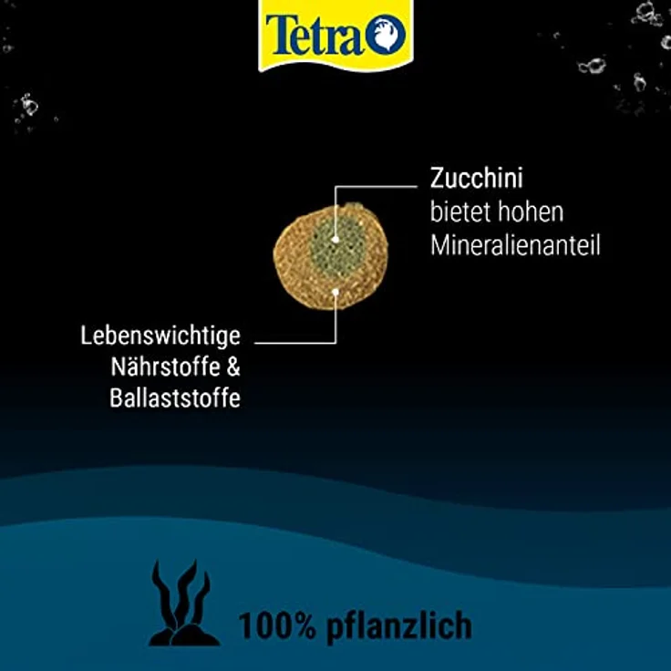 Tetra Pleco Veggie Wafers, Fischfutter für pflanzenfressende Bodenfische mit mineralreicher Zucchini, Alleinfutter in 250 ml Dose für verbesserte Vitalität – Bild 4