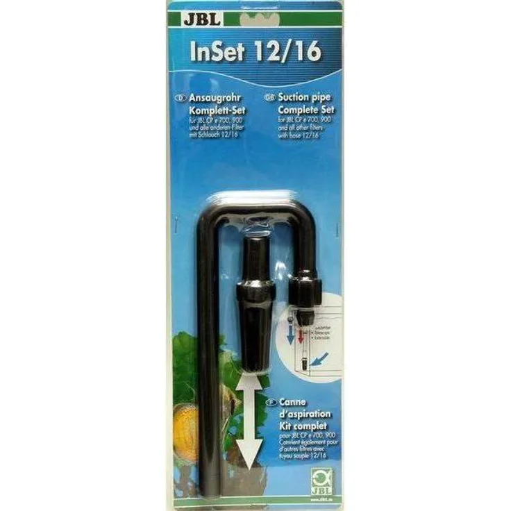JBL Aquaristik und Terraristik InSet 12/16 Ansaugrohr Komplett-Set für Aussenfilter, ausziehbar von 33-49 cm mit Ansaugkorb