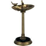 Outsunny Vogeltränke mit 2 Becken, winterfest und frostresistent, Kunststoff in Bronze, 49,5L x 38B x 81H cm