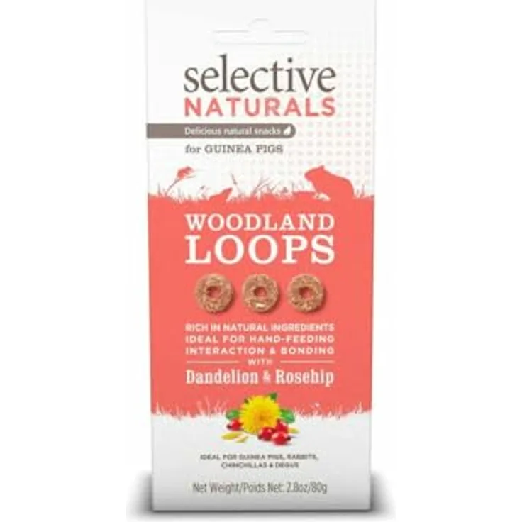 Supreme Petfoods Supreme Science Selective Naturals Woodland Loops, Kleintierfutter mit Timothy, Löwenzahn und Hagebutte, 80 g