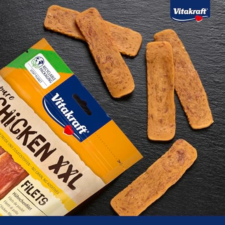 Vitakraft Pure Chicken XXL Filets, Hundeleckerli ohne Zucker, 6x250g mageres Hühnchenfilet, wiederverschließbar – Bild 2