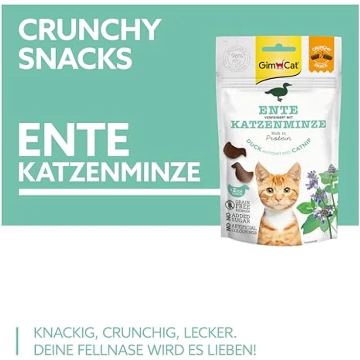 GimCat Crunchy Snacks Ente mit Katzenminze, Katzensnack, 50g – Bild 2