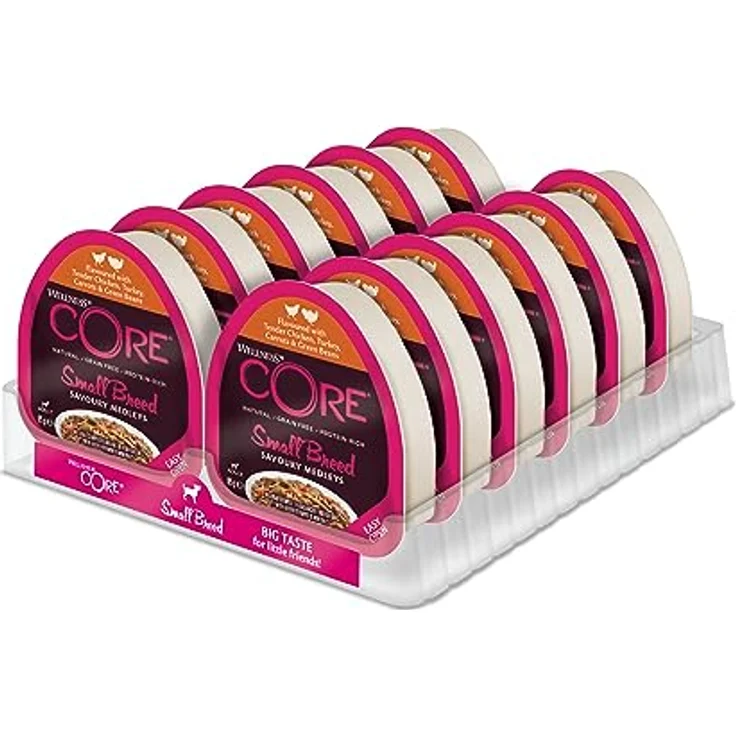 Wellness CORE Savoury Medleys 12 x 85g, Huhn & Truthahn – Naschfutter für kleine Hunderassen, getreidefrei, hypoallergen, proteinreich – Bild 1