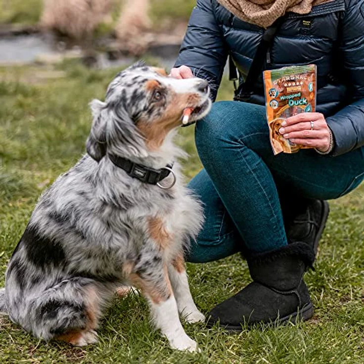 Nobby STARSNACK Barbecue Wrapped Duck, 375 g, kalorienarme Hundesnacks aus 100 % Rinderhaut und getrocknetem Entenfleisch, wiederverschließbarer Frischebeutel – Bild 2