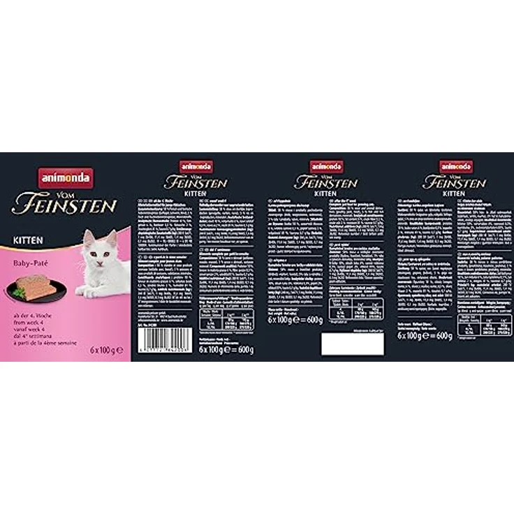 animonda vom Feinsten Kitten Baby Paté, getreidefreies Katzen-Nassfutter mit Fisch, 6x100g – Bild 2