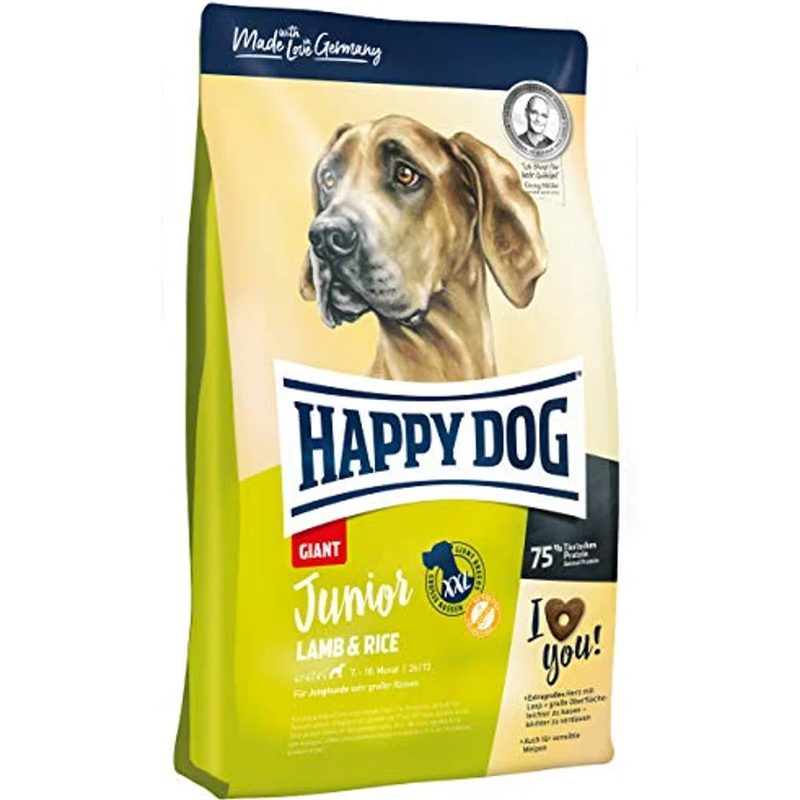 Happy Dog Supreme Junior Giant, Alleinfutter für Junghunde großer Rassen mit Lamm & Reis, 15 kg – Bild 1