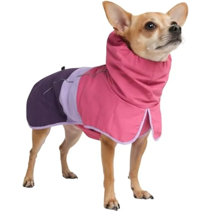 Spark Paws Hunderegenmantel, wasserdicht und winddicht, atmungsaktiver Trockenanzug für Hunde, reflektierend, in Rosa - Größe M – Bild 1