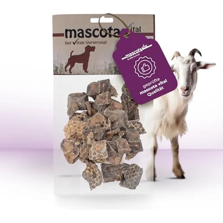 123... Hund dabei! mascota vital Ziegen-Lungenwürfel 200g, 100% natürliche, schonend getrocknete Ziegenlunge, kalorienarmer Trainingssnack, ideal für ernährungssensible Hunde, fördert Zahngesundheit – Bild 2