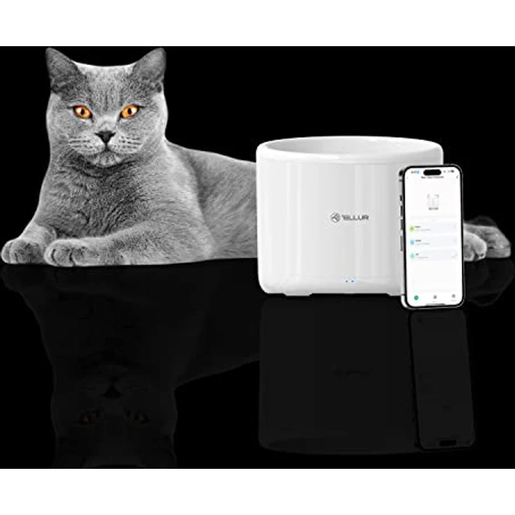 TELLUR SMART WLAN Trinkbrunnen für Katze und Hund, 2L, mit WiFi, Telefon-App, Wassermangelwarnung und UV-Sterilisationssystem – Bild 3