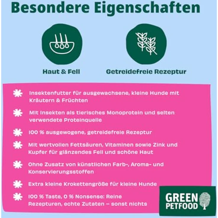 Green Petfood InsectDog Mini (3kg) | Trockenfutter für kleine, ausgewachsene Hunde mit 100% Insekten-Protein, glutenfrei – Bild 5