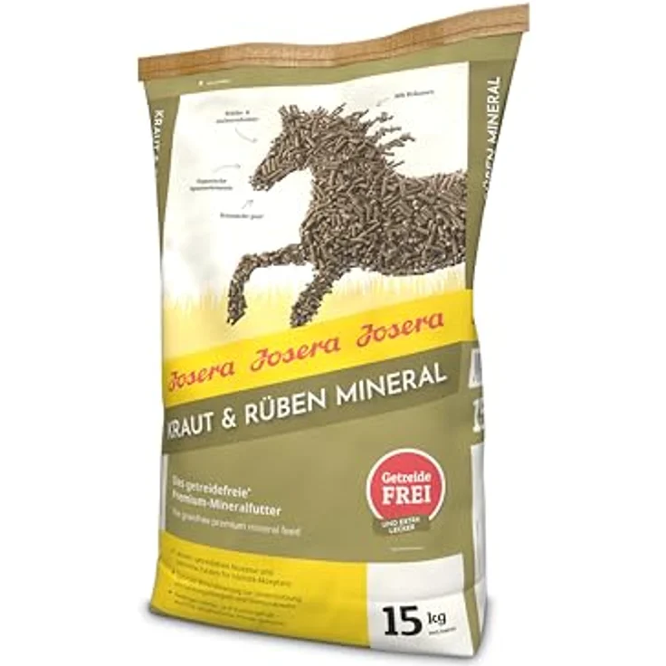 Josera Kraut und Rüben Mineral, getreidefreies Mineralfutter für Pferde, stärke- und zuckerreduziert, 15kg, klimaneutral und ohne Tierversuche – Bild 1