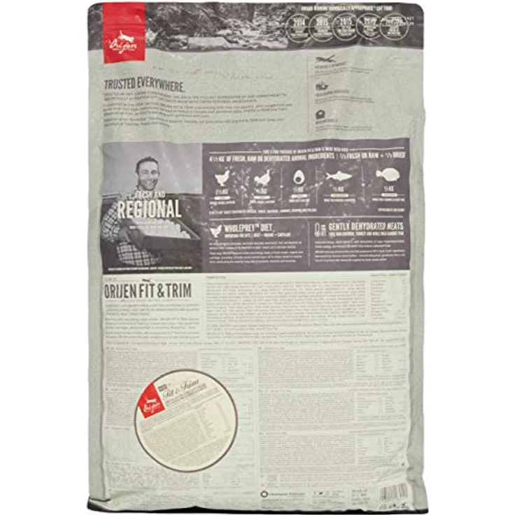 Orijen Fit & Trim, Katzenfutter mit 85% hochwertigen tierischen Zutaten, 5,4 kg – Bild 2